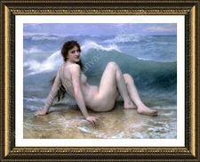 The Wave by William Bouguereau | Framed canvas | Wall art print artwork poster