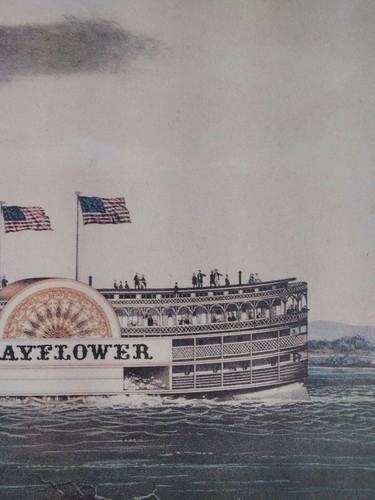 Mississippi Steamboat Currier & Ives Farbdruck 12x9 St. Louis KEIN Mayflower - Bild 11 von 12