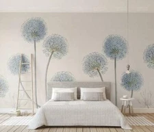 3D Blue Floral Wallpaper Wall Mural Removable Self-adhesive Sticker 924