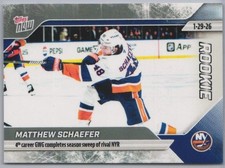Matthew Schaefer 2025-26 NHL Topps Now Rookie Sticker #100 New York Islanders RC