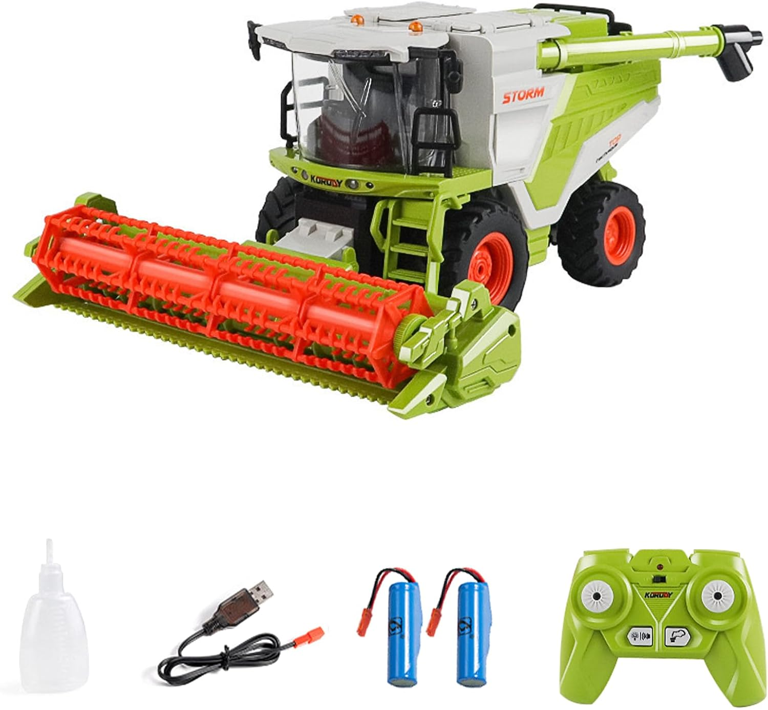 1/24 RC Alloy Wheat Combine Harvester – 6CH Farm Tractor with Lights & Sound