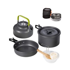 Aluminum Outdoor Camping Cookware Set, Folding Cookset Camping Teap... Fast Ship