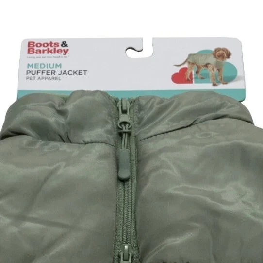 Boots & Barkley Medium Dog Green Puffer Jacket Vest w Buckle Fits Up to 40 lbs - Image 4 of 4