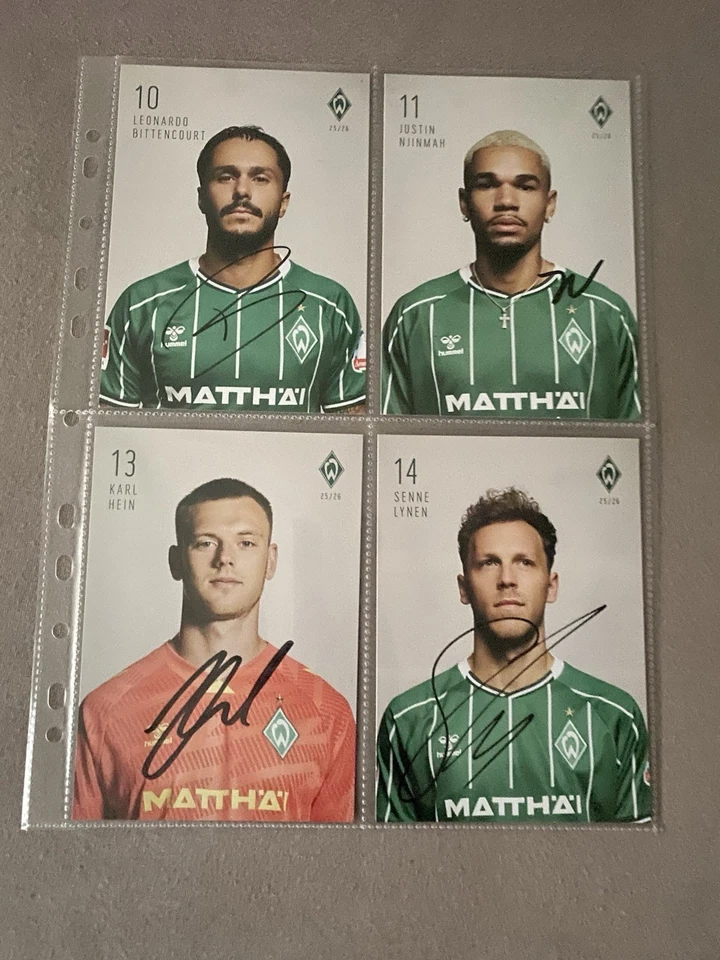 Autogrammkarten SV Werder Bremen 2025/2026 Signierter Autogrammkarten Satz - Bild 4 von 4