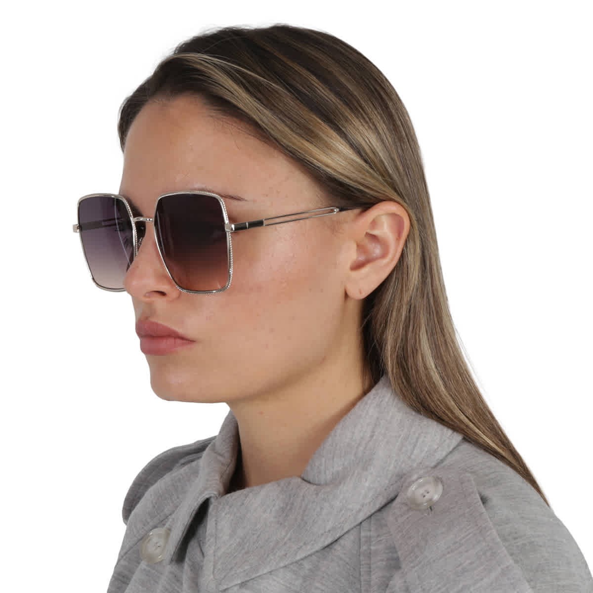 Женские солнцезащитные очки Guess Factory Smoke Gradient Square GF0419 32B 58 4290₽