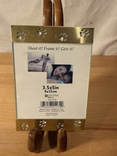 3.5 X 5 Dog Print Picture Frame Gold In Color