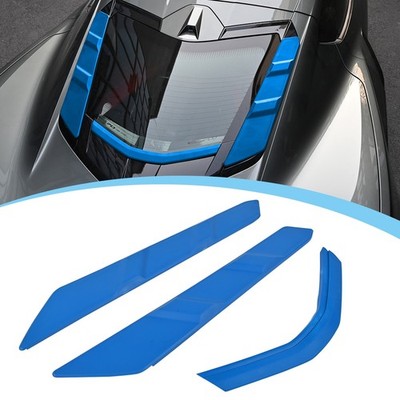 3PCS Rear Dry Bay Vent Blocks Cover For Corvette C8 Coupe Models 2020-2025 Blue