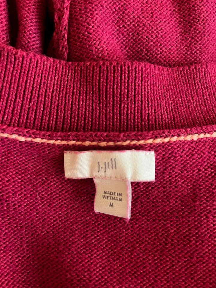 J. Jill Size M Pink Drop-Shoulder Pullover Sweater - Image 2 of 4
