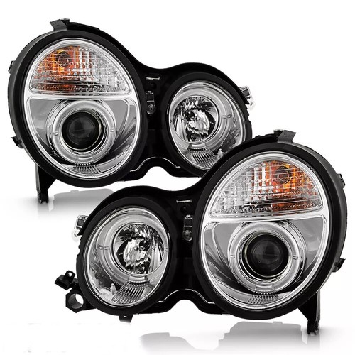 Par de faros proyectores de doble halo para Mercedes Benz W210 E320 E430 2000-2002 - Imagen 3 de 9