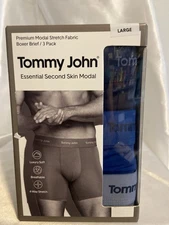 Tommy John Men's 3-Pack Luxe Modal Boxer Briefs, Large