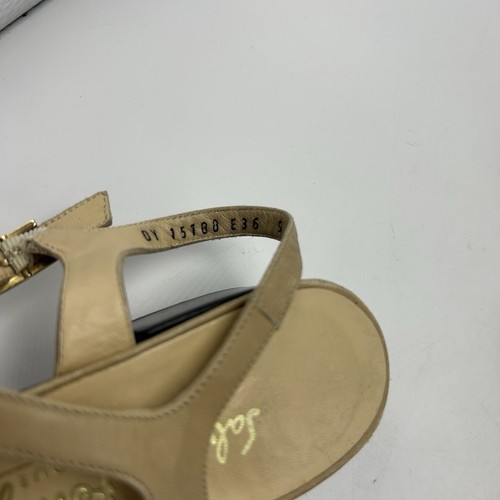 Vtg Salvatore Ferragamo Sandals Womens 9 Beige Leather Strap Woven Block Heel - Picture 10 of 13