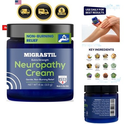 Migrastil Extra Strength Soothing Cream for Feet, Legs, and Hands - Cooling C...