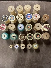 Lot of 27 Vintage Sewing Thread Empty Spools