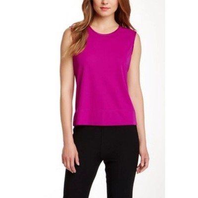Tory Burch Sleeveless Drawstring Blouse Round Neck Purple Women's Size XS
