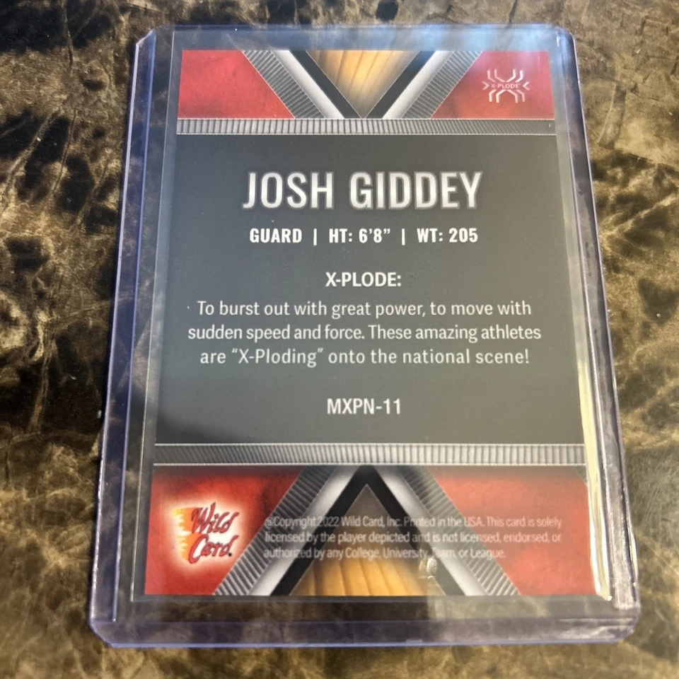 2022 Wild Card Matte Josh Giddey Oklahoma City Thunder 3/5 (National Exclusive) - Image 2 of 2