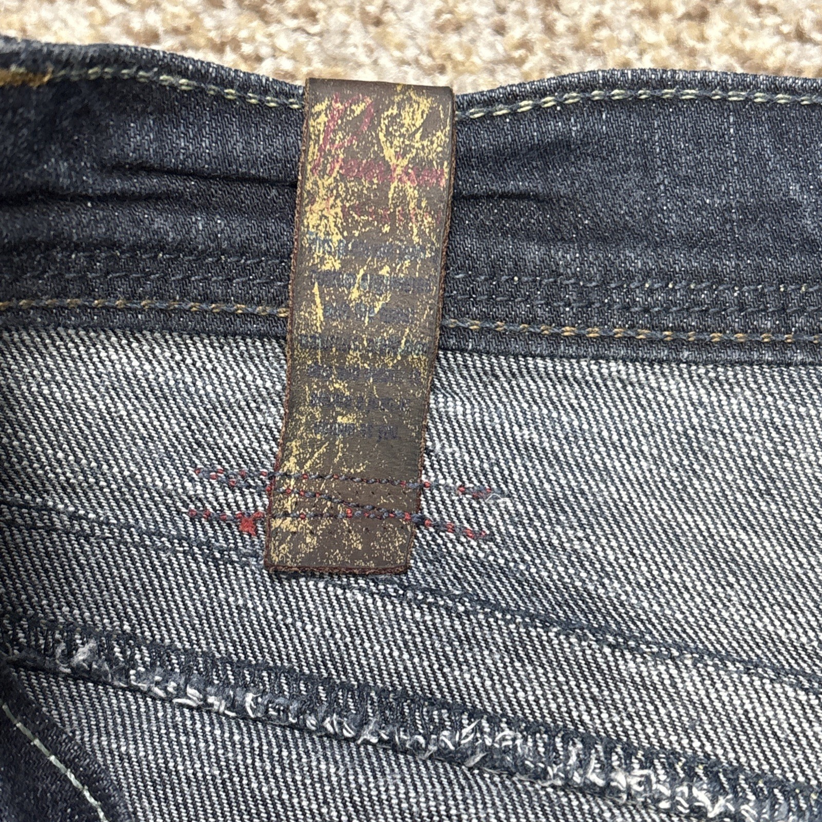 Vintage Z Cavaricci Women’s Size 14 Dark Blue Stretch Denim Jeans Fits 35 X 25 - View 7