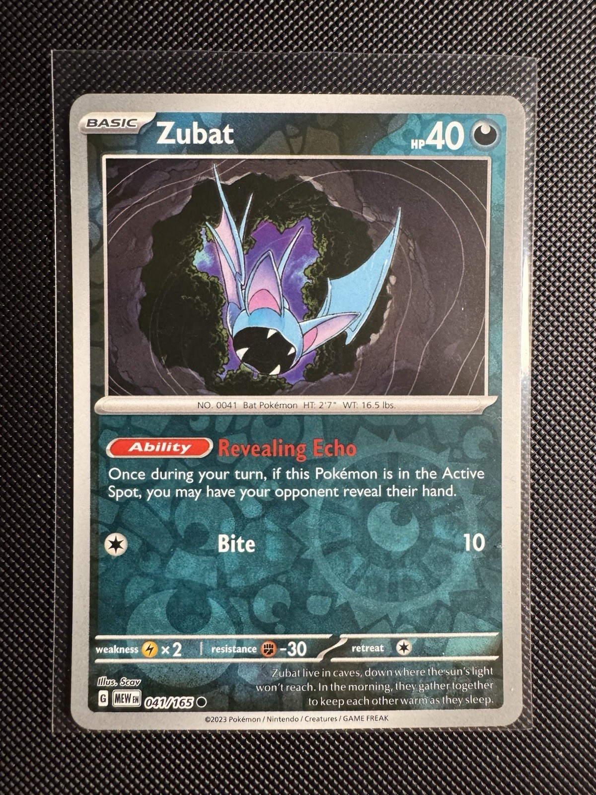 Pokemon - Zubat 041/165 - Reverse Holo - Pokemon 151 - NM/M