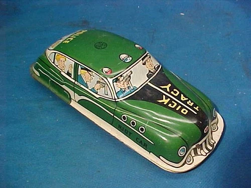 1950s MARX Tin Litho  Friction Motor DICK TRACY Toy POLICE CAR