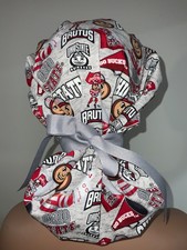 Ohio State Bouffant Ponytail scrub hats women