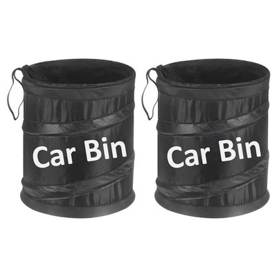 2 Packs, Car Trash Can 0.9 Gallon Foldable Oxford Cloth Garbage Organizer, Black