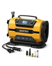 AstroAI Tire Inflator Portable Air Compressor Pump 150PSI 12V Light Yellow