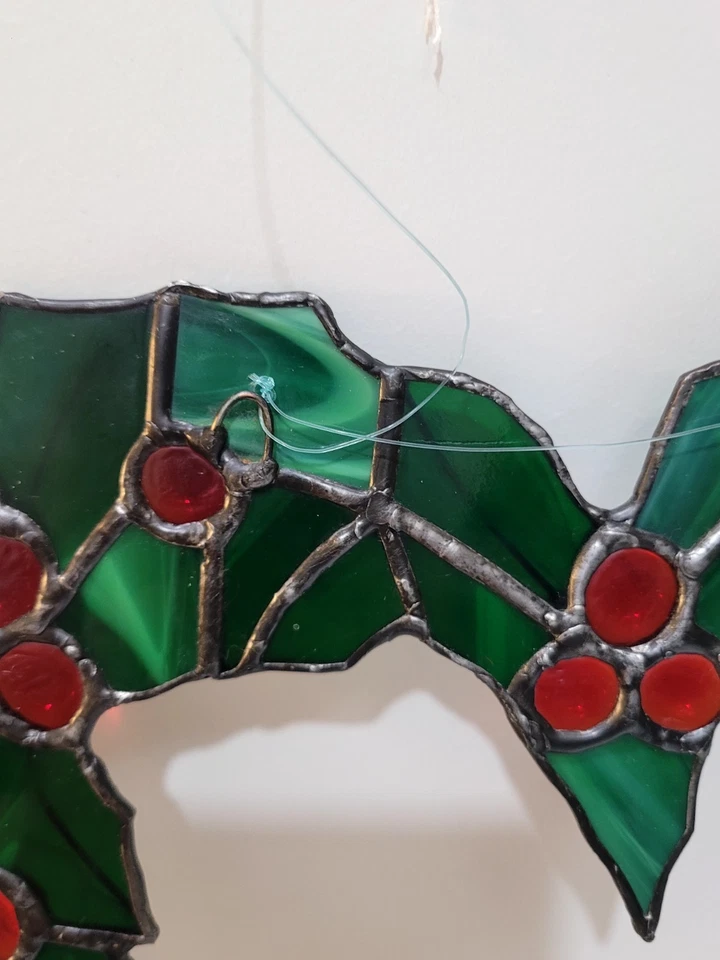 Guirnalda colgante vintage de bayas de acebo de Navidad corazón atrapasol Foto 4 de 4