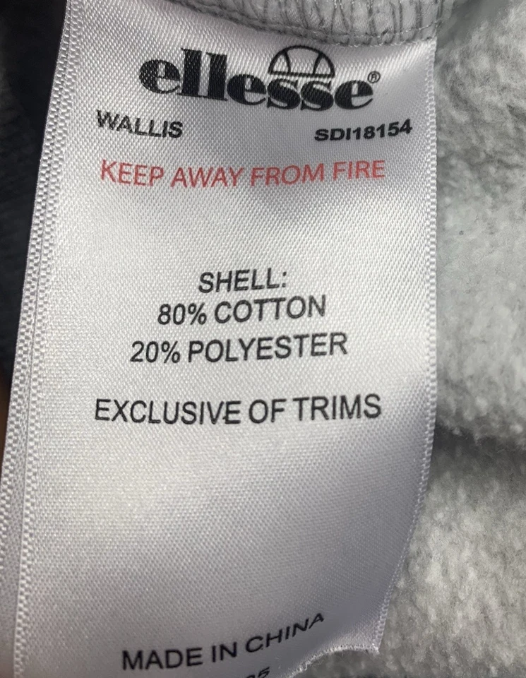 Ellesse Sweatshirt Mens Small Grey Pullover Fleece Jumper - Image 4 of 4