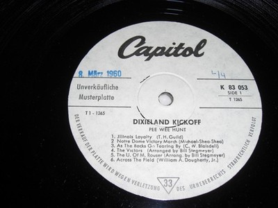 (0465) Musterplatte - Pee Wee Hunt - Dixieland Kickoff - K 83053