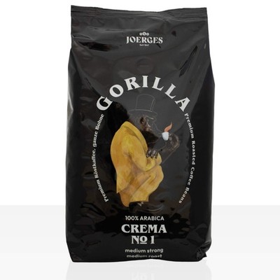 Gorilla Espresso Crema No.1 Kaffee 1kg ganze Bohne, 100% Arabica Kaffeebohnen