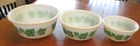 Vintage Mixing Nesting Bowls Green Ivy 1950s Hazel Atlas Anchor Hocking Set Of 3