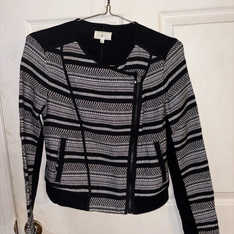Lou & Grey Women’s Small  Zip Aztec Tribal Jacket Black and Gray