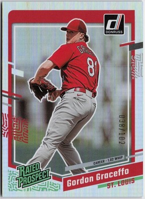 2023 Donruss #73 Gordon Graceffo Career Stat Line #/102 RC Rookie