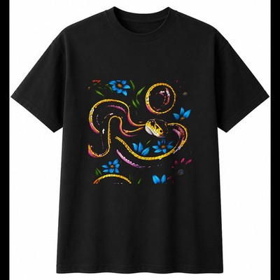 Corn Snake Neon Reptil Herren T-Shirt schwarz 100% Baumwolle Herpetologie Geburtstag
