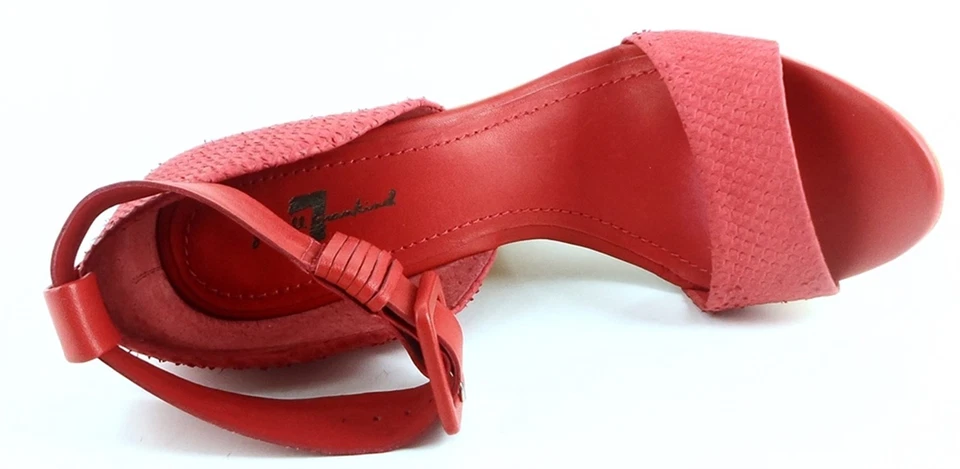 $250 FOR ALL 7 MANKIND SOMALI Red Snake Leather Designer Platform Sandals 7.5  - Imagem 3 de 4