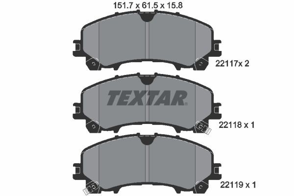 Textar Bremsbelagsatz, Scheibenbremse 2211701 FüR Infiniti Nissan Renault-image