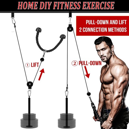 Kabelzug Gewicht Fitnessgerät Trizeps Latzug Unterarmtrainer Seilzug-Fitness ... - Bild 3 von 9