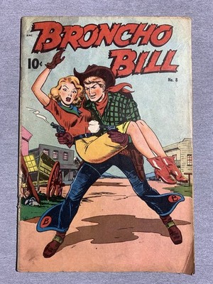 Broncho Bill #8 ANC 10 Cent GOLDEN AGE Visual Editions Western Cowboy Hero Nice!