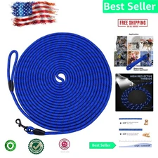 Dog Leash Long 30ft Reflective Nylon Rope Swivel Hook Recall Agility Outdoor
