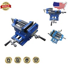 Professional 4" Cross Slide Vise - Cast Iron, 5" Long Travel, 3.5" Cross