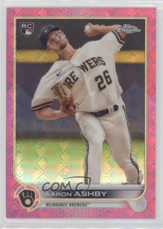2022 Topps Chrome Logofractor Edition Pink Refractor /199 Aaron Ashby #91 1s4t