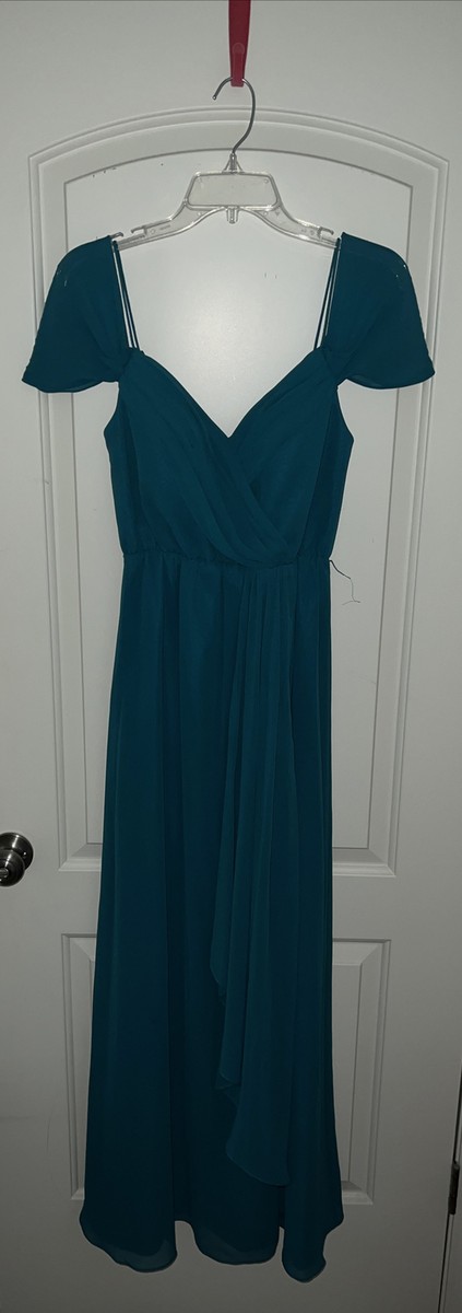 NWT WATTERS & WATTERS LongChiffon Formal Dress, Peacock Blue, Size 0 | eBay