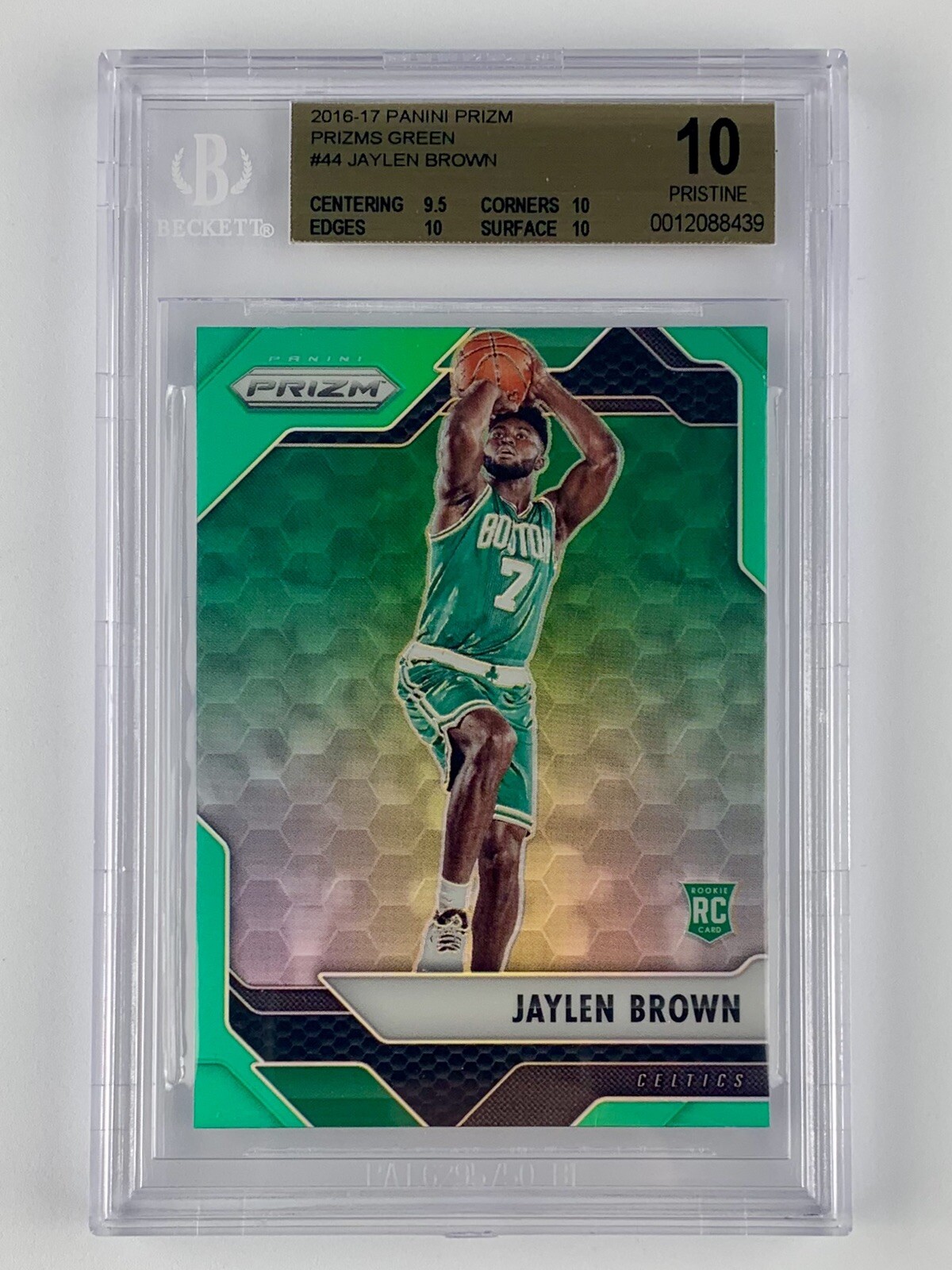 2016 Panini Prizm Jaylen Brown Rookie Green Prizm BGS 10 PRISTINE (POP 11) 🍀