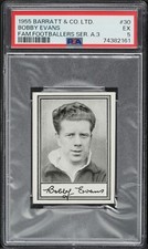 1955 BARRATT & CO. FAMOUS FOOTBALLERS SERIES A.3 BOBBY EVANS #30 PSA 5 