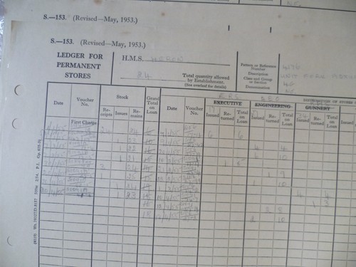 Military Document -1953 Ledger for Permanent Stores 14 pages - Picture 3 of 8