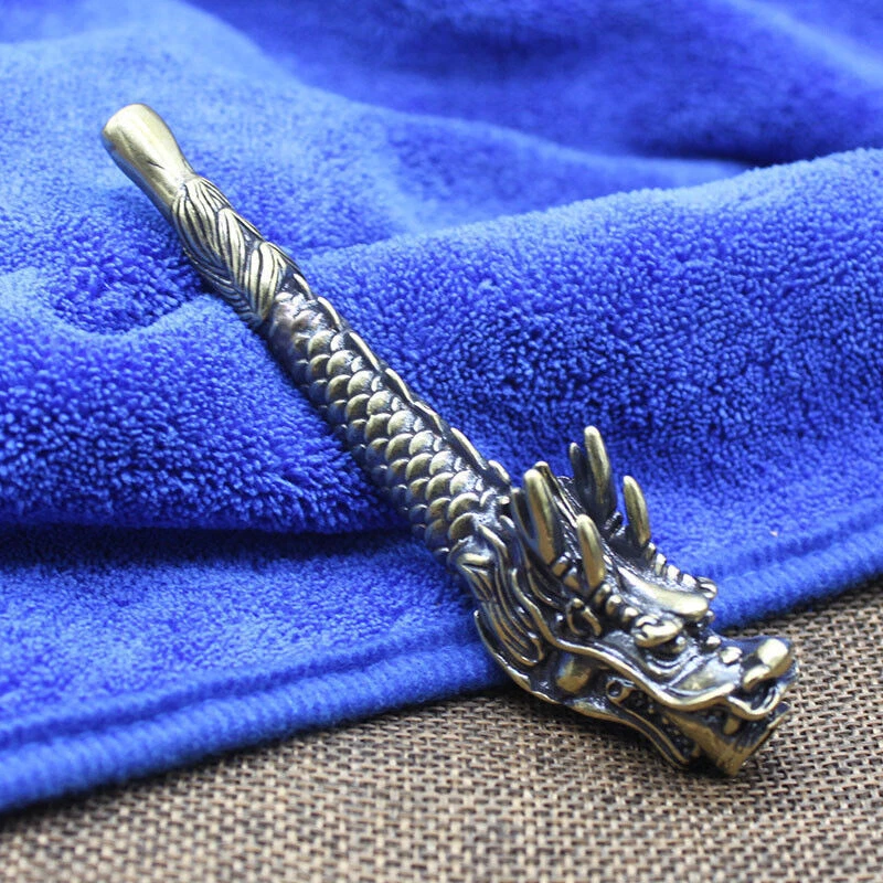 Porta-cigarro vintage bronze tubo filtro dragão coleção suporte para cigarro - Imagem 2 de 4