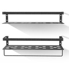 2 Pack Metal Floating Shelves Wall Mounted Rack Display Storage Home Office