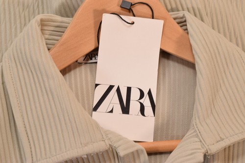 Zara Herren SS Kragen T-Shirt gestreiftes Muster grau M neu mit Etikett - Bild 5 von 5