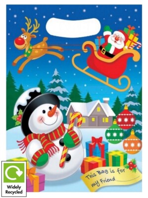 Christmas Cartoon Party Table Food Boxes /& Matching Christmas Loot Plastic Bags