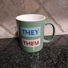 Pronouns “They Them” Coffee Mug Gender Neutral Non Binary  LGBTQ Pride NEW