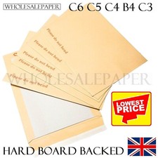 Image of PLEASE DO NOT BEND HARD CARD BOARD BACKED MANILLA ENVELOPES BROWN A3 C4 A4 A5 A6